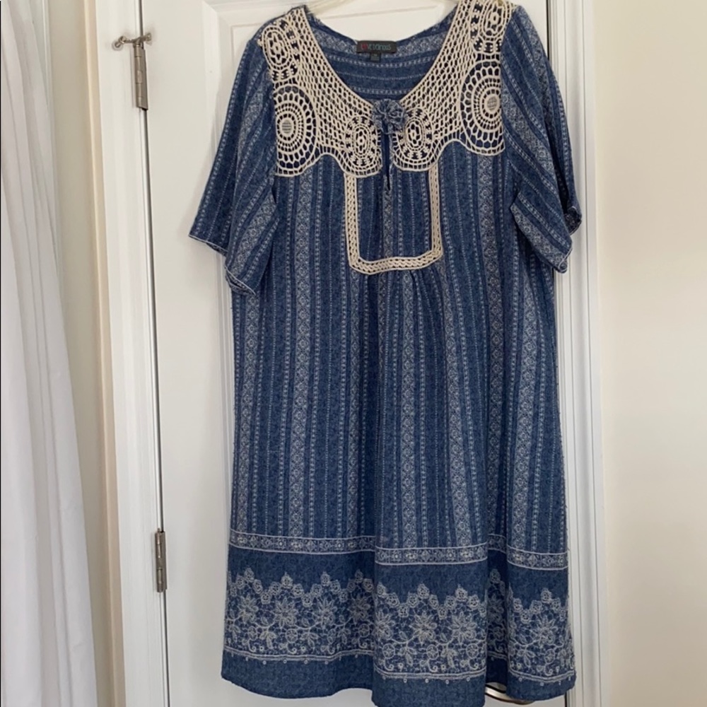 3X Plus size Love Delirious Lace blue